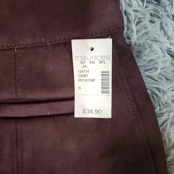 MAURICES Faux Suede Button Down High Rise Skirt.  Nwt, size 6 - Picture 6 of 8